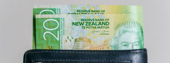 New Zealand money in a wallet