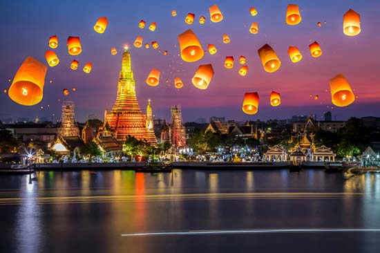 Grand Palace, under loy krathong day, Thailand