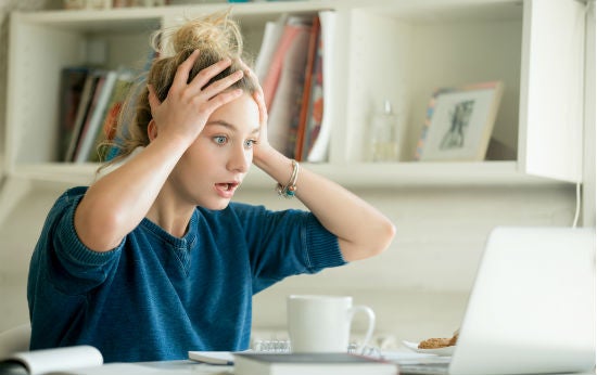 woman stressing about money