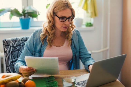 Pregnant Woman On Computer