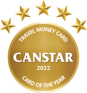 Travel Money Card of the Year award logo 2022